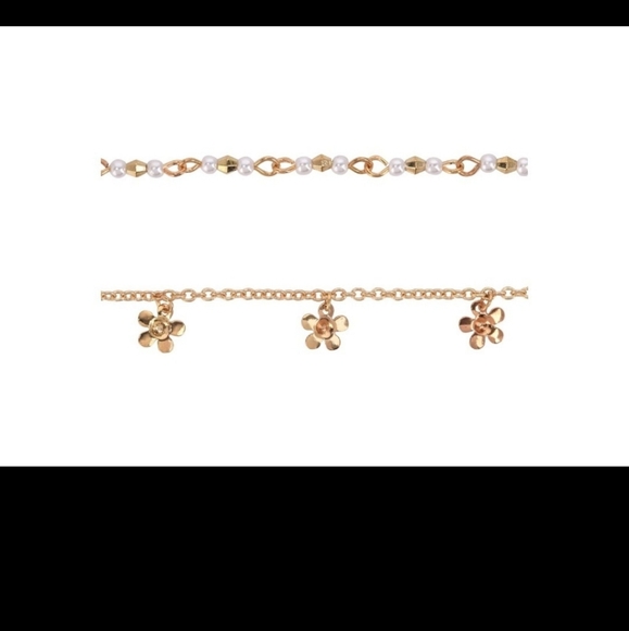 No Boundaries Women's Gold Tone 5pc Daisy Choker Set - Picture 3 of 5